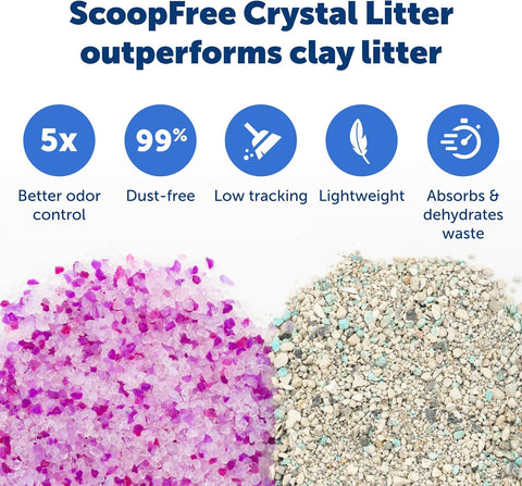 PetSafe ScoopFree Disposable Crystal Litter Tray, Lavender Scent, 3 Pack