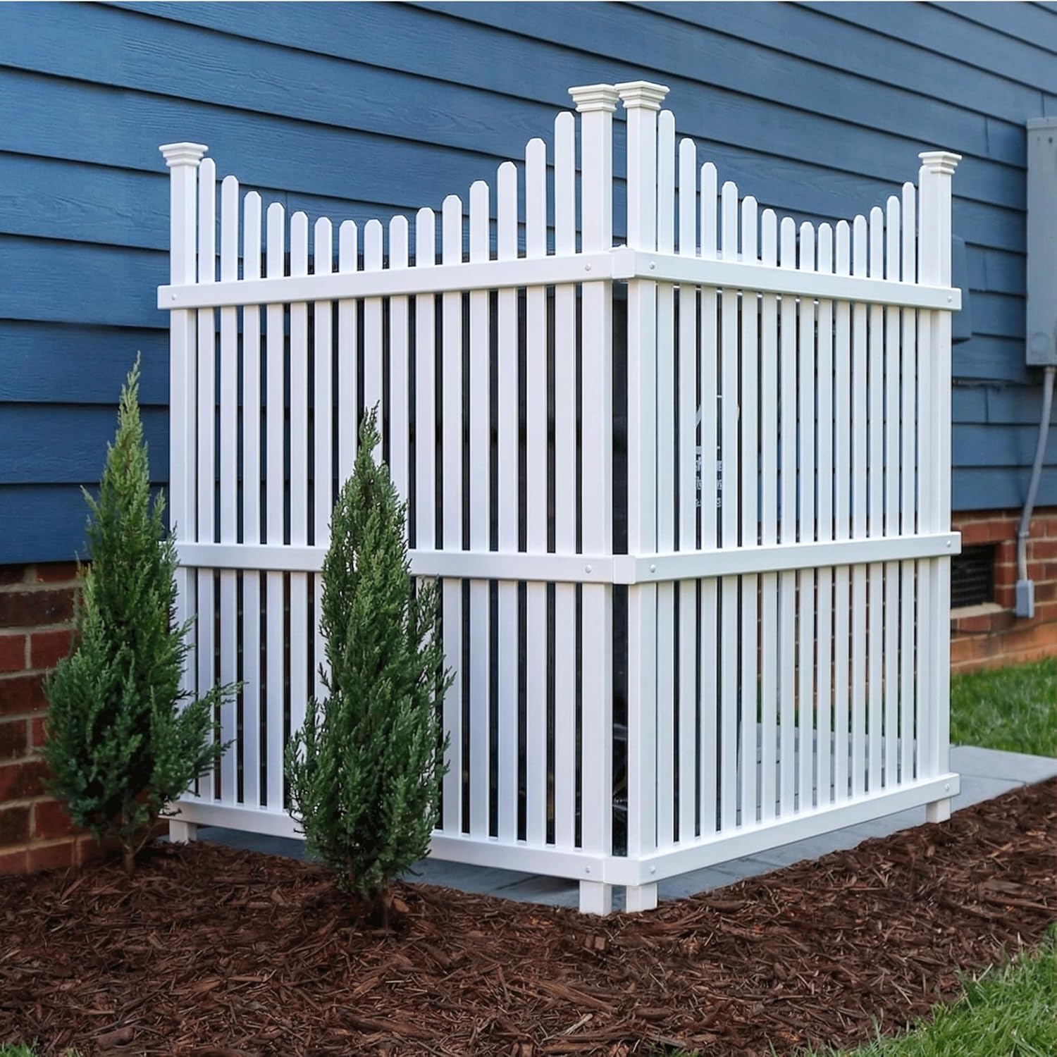 Enclo Huntersville Privacy Screen 2pk, White Vinyl DIY No Dig Kit