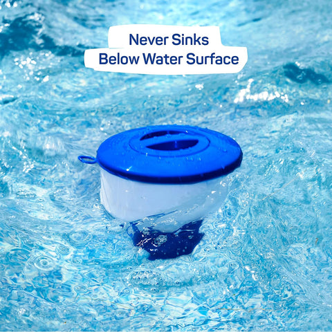Floating Chlorine Dispenser for Pools Fits 3" Tablets - Pool Chlorine Floater with Adjustable Flow Vents Balanced Chemical Dispenser [3 Tablet Capacity] 7" Diameter Floater