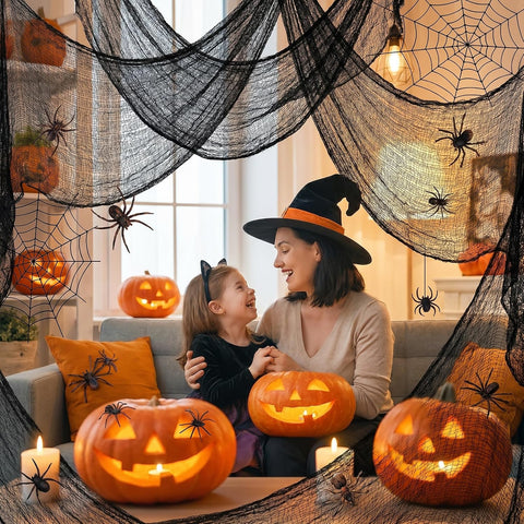 5Pcs Halloween Creepy Cloth Black 30×72inch - Halloween Decorations Clearance - Creepy Spooky Halloween Decorations Outdoor Indoor