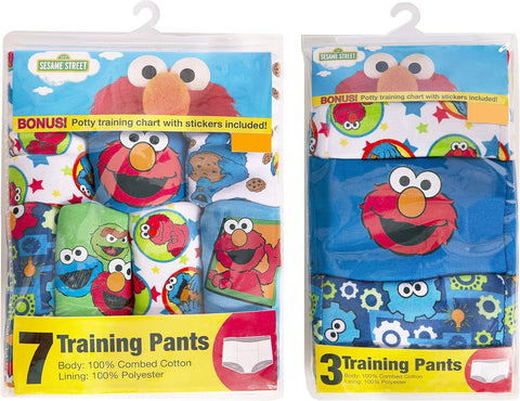 Sesame Street Unisex Toddler Potty Training Pants with Elmo, Cookie Monster and Big Bird with Stickers & Success Chart
