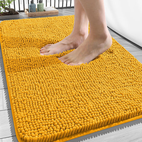 OLANLY Bathroom Rugs 34x21, Extra Soft Absorbent Chenille Bath Rugs