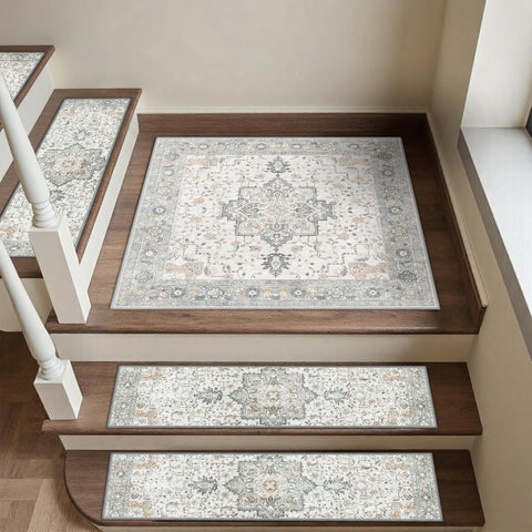 sarben 28"x28" Non Slip Stair Treads for Wooden Steps 1 Pack, Taupe