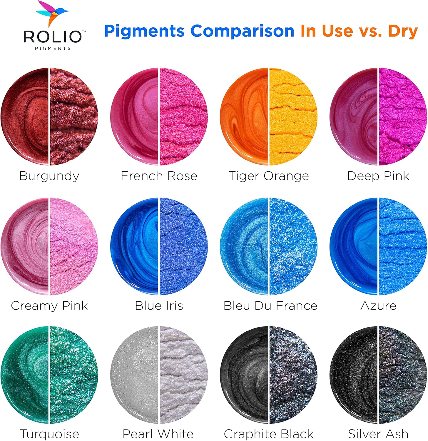 Rolio Premium Mica Powder Pearlescent Set -10g, 24 Jars (Original Set)