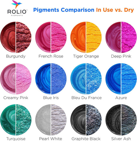 Rolio Premium Mica Powder Pearlescent Set -10g, 24 Jars (Original Set)
