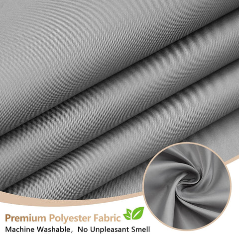 Seenus Light Grey Fabric Shower Curtain Liner with 3 Large Magnets, 72 x 72 inch Waterproof Cloth Shower Liner Washable, Neutral Gray Bathroom Shower Curtain for Hotel