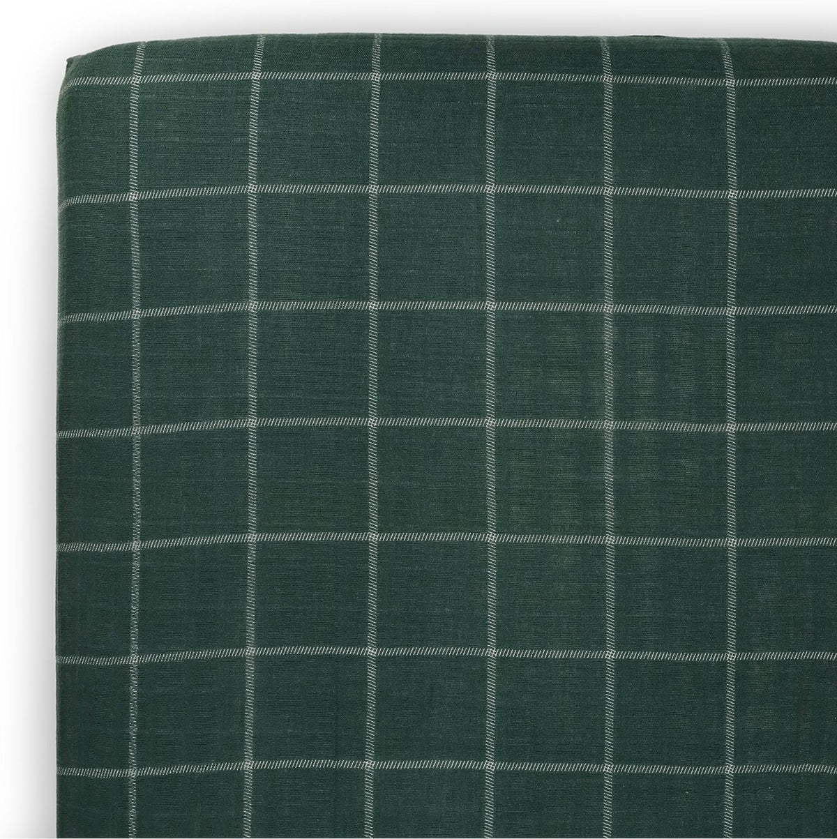 Little Unicorn Fitted Crib Sheet | 100% Cotton Muslin | Super Soft | Sized for Standard Baby Crib & Toddler Mattress | Machine Washable | 52” x 28” x 6” (Evergreen Plaid)