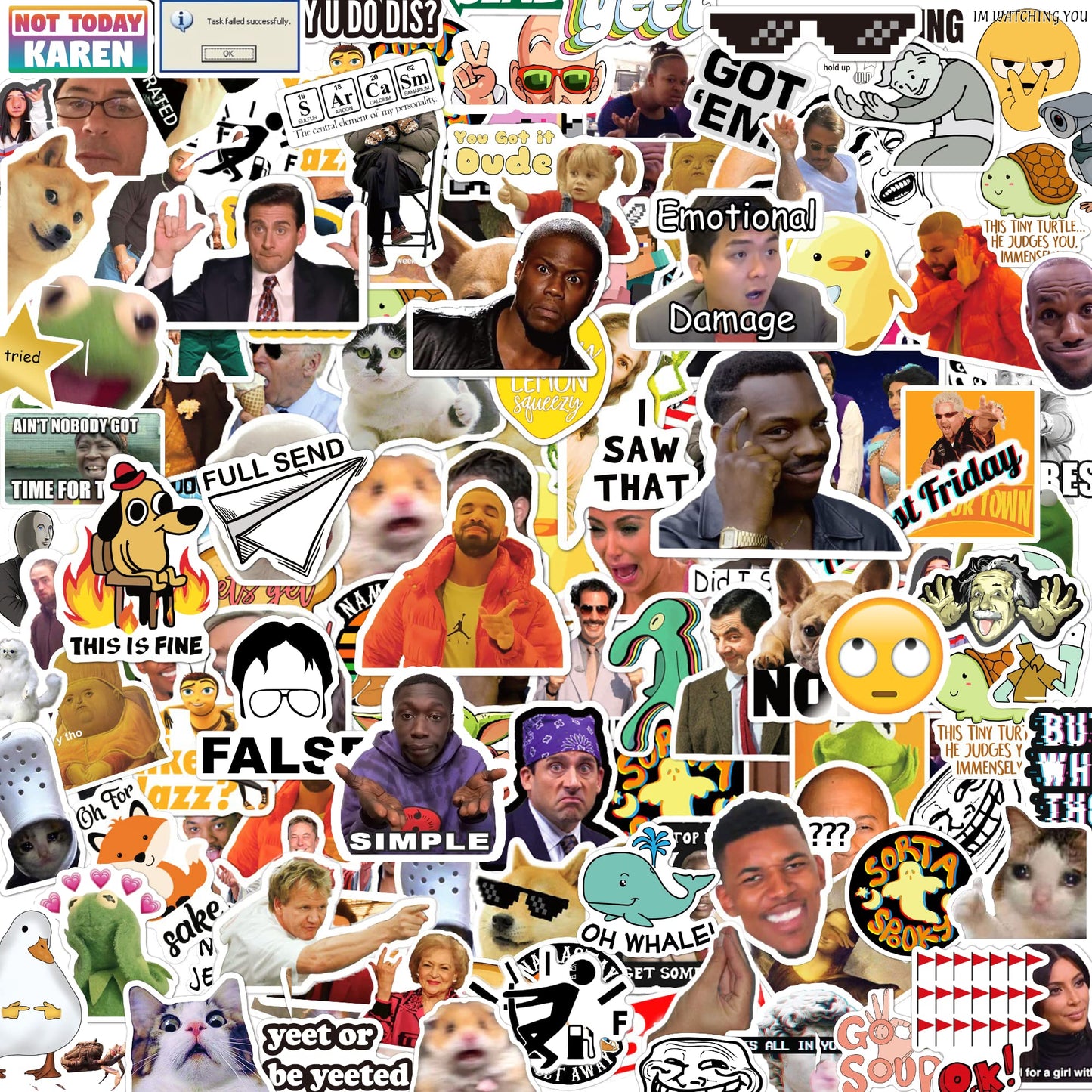 306pcs Funny Meme Vinyl Stickers Pack, Large Bulk Sticker for Laptop, Phone, Water Bottles, Computer... Vine Sticker Decal DIY Décor for Bumper Wall