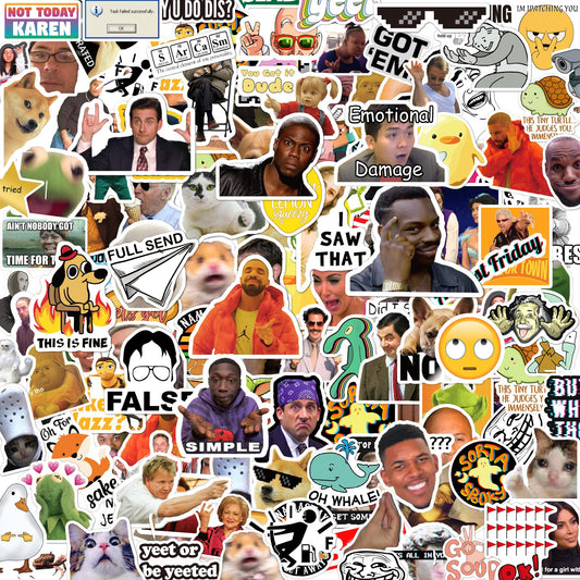 306pcs Funny Meme Vinyl Stickers Pack, Large Bulk Sticker for Laptop, Phone, Water Bottles, Computer... Vine Sticker Decal DIY Décor for Bumper Wall