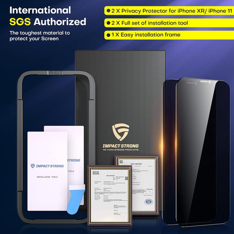ImpactStrong Anti-Spy Privacy Screen Protector for iPhone 12 Pro Max (6.7-Inch), 9H Tempered Glass, Shatter-Resistant, Anti-Scratch, Easy Install Kit, Case Friendly, 2-Pack