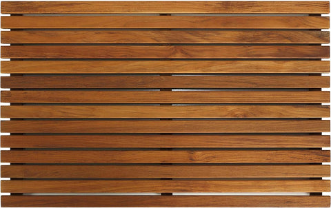 Bare Decor Zen Spa Shower or Door Mat in Solid Teak Wood and Oiled Finish, 31.5 by 19.5-Inch
