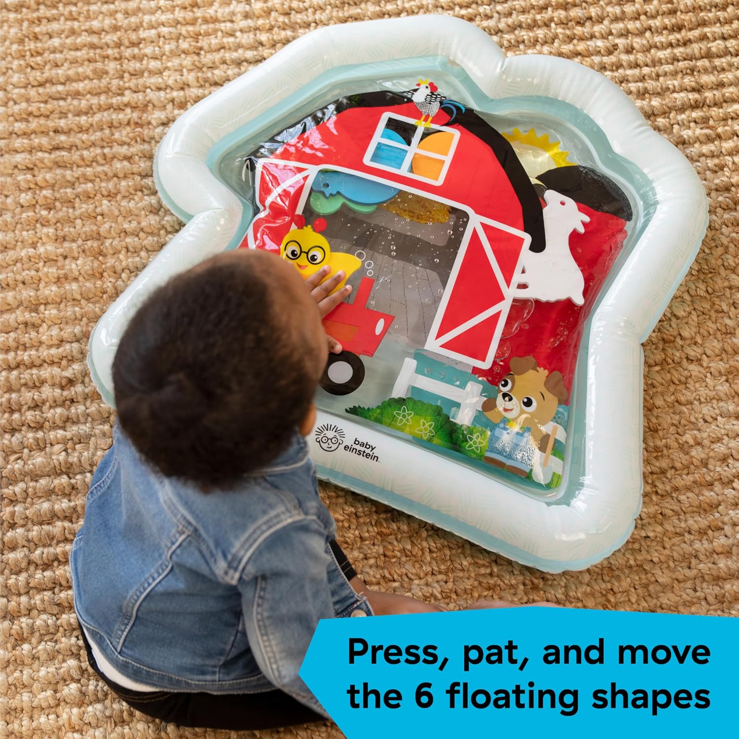 Baby Einstein Farm Explorers Cal's Sensory Barn Water Mat, Multisensory, Red, Ages 0-36 Months