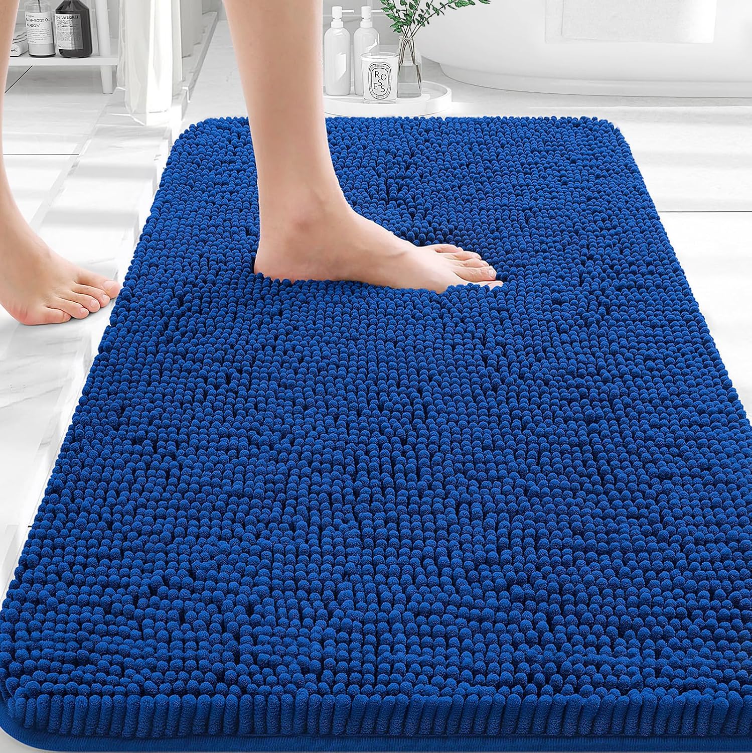 OLANLY Bathroom Rugs 35x24, Extra Soft Absorbent Chenille Bath Rugs