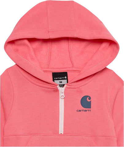 Carhartt girls Long-sleeve Half-zip Hooded Sweatshirt