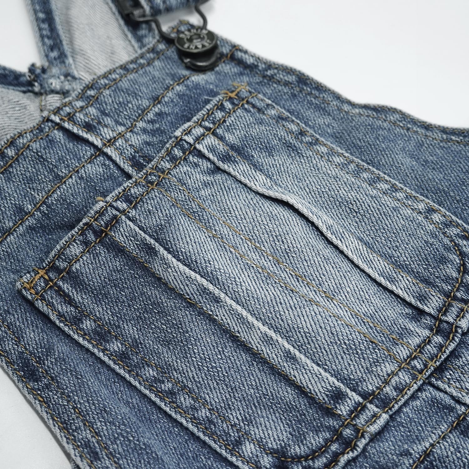 KIDSCOOL Girls Denim Overalls, Little Big Wide-Leg Jean Dungarees Pants