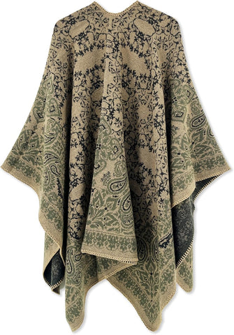 Beautiful Nomad Women's Retro Style Poncho Cape Boho Shawl Wraps
