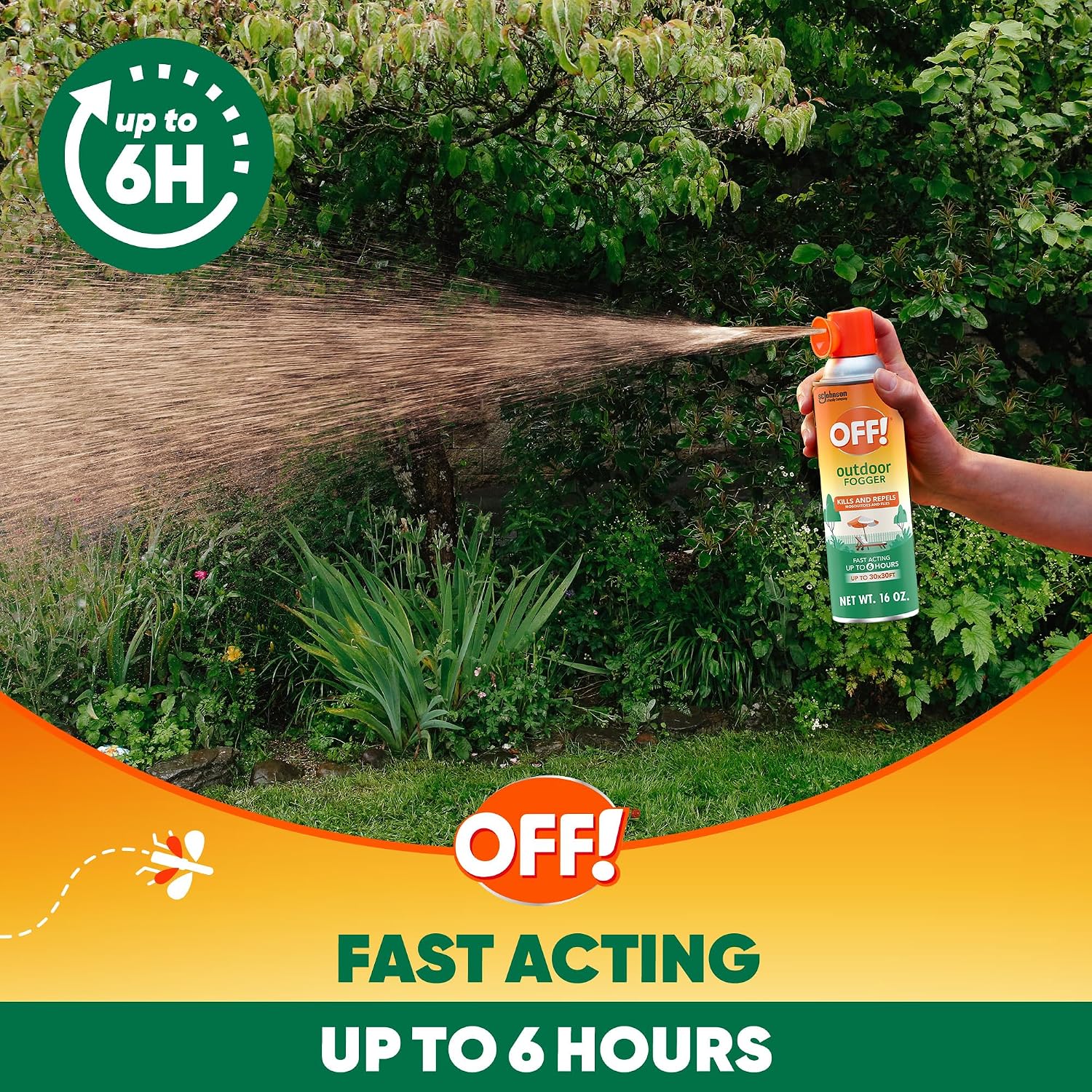 OFF! Backyard Pretreat Outdoor Mosquito Repellent Fogger, 16 oz, (2-Pack)
