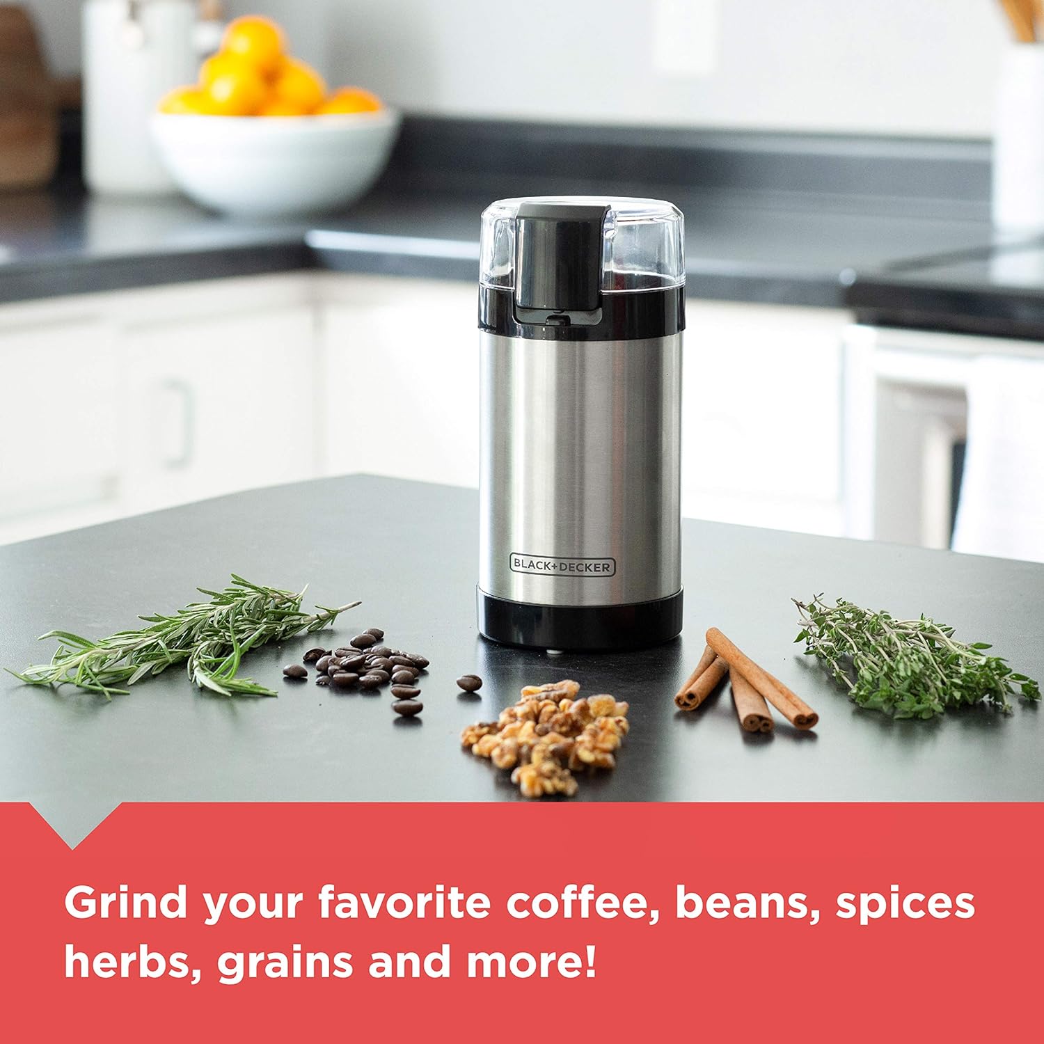 BLACK+DECKER One-Touch Coffee & Spice Grinder with Stainless Steel Blades