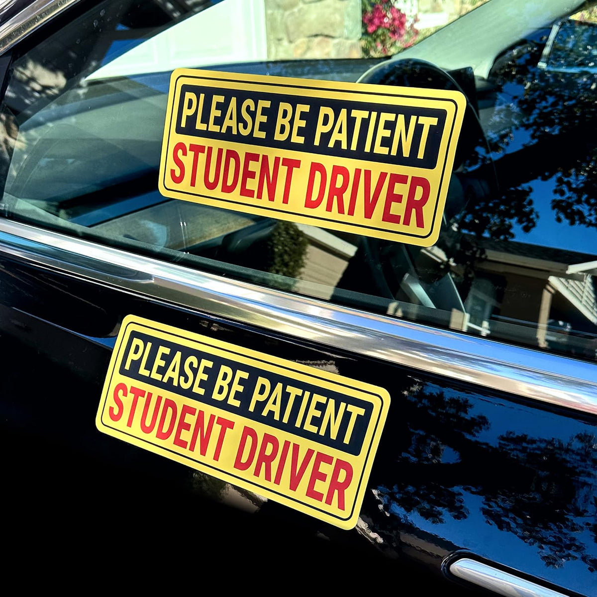 Stickios Student Driver Stickers for Cars & Windows - Reusable & Paint-Safe