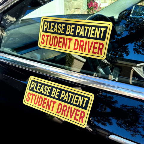 Stickios Student Driver Stickers for Cars & Windows - Reusable & Paint-Safe