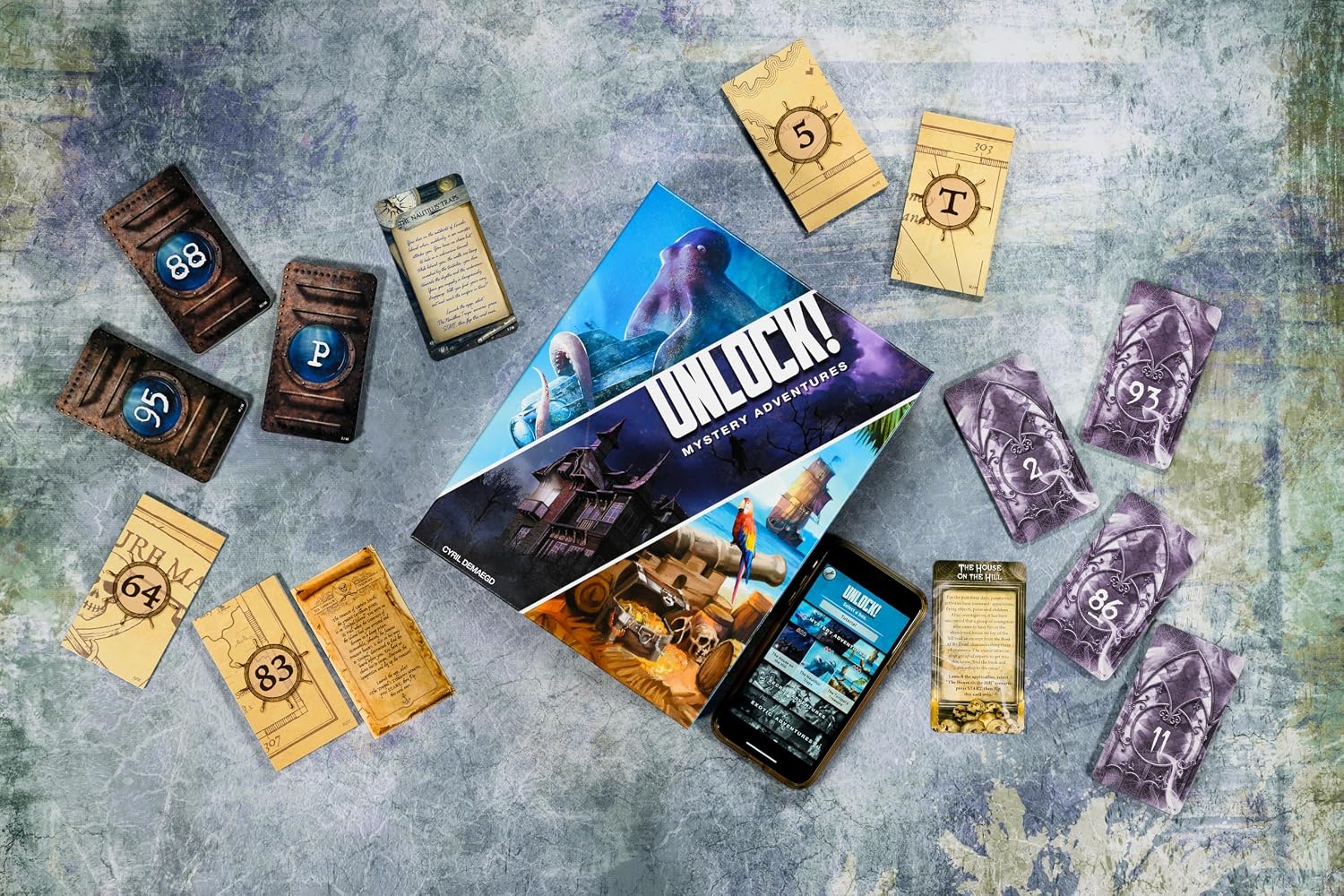 Asmodee UNLOCK! Mystery Adventures Card Game - Escape Room-Inspired Cooperative Adventure, Fun Family Game for Kids and Adults, Ages 10+, 1-6 Players, 1 Hour Playtime