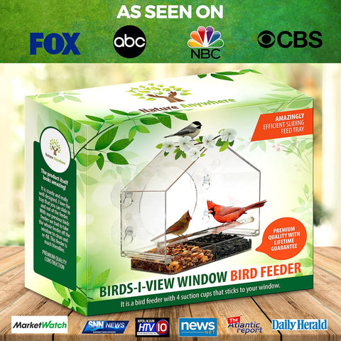 Window Bird Feeder with Strong Suction Cups, Bird Feeders for Outdoors