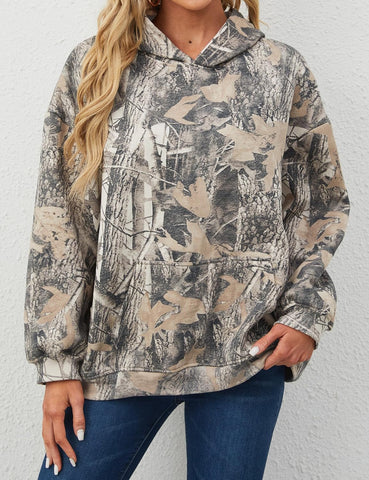 Anoumcy Camo Hoodie Womens Maple Leaf Sweatshirts