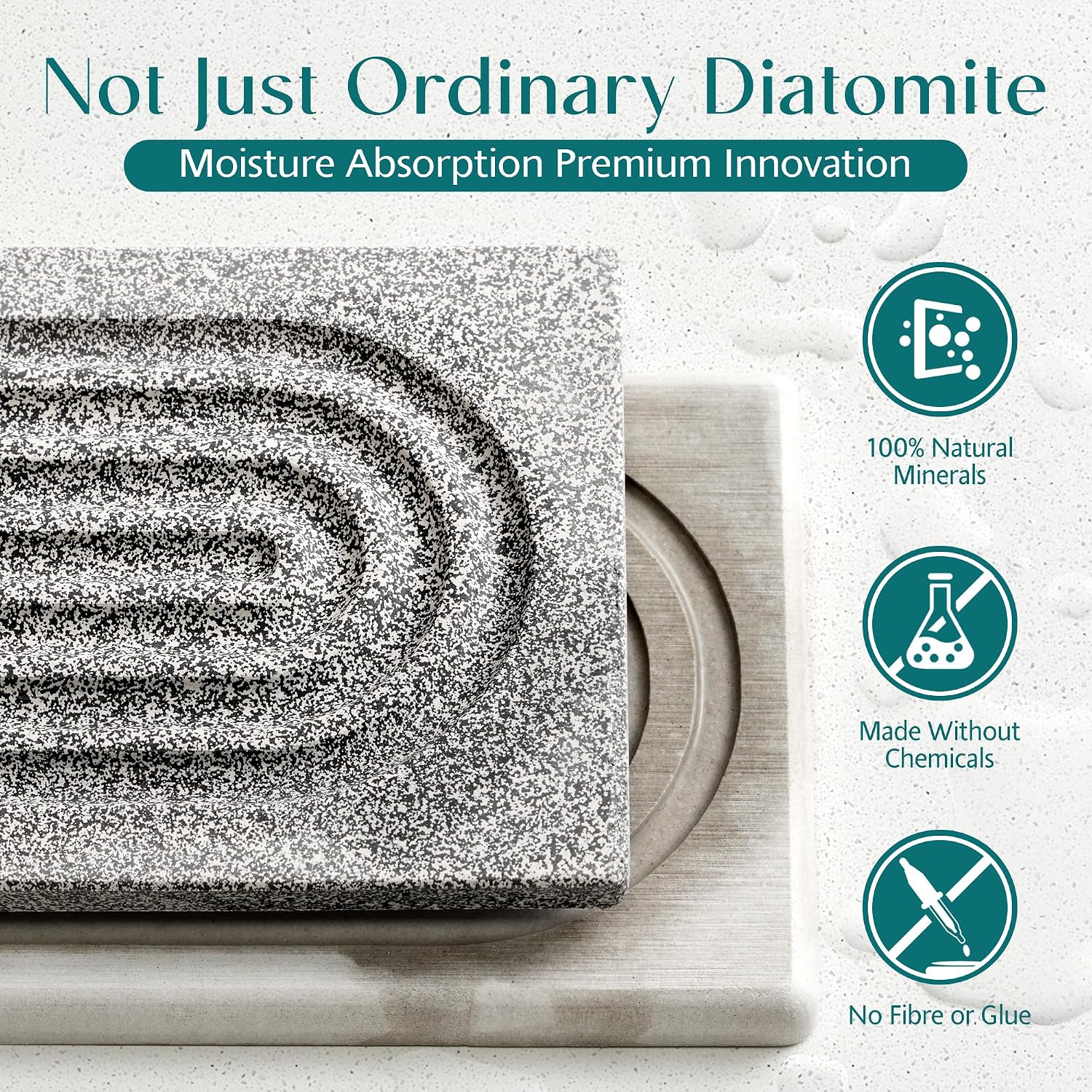 Stone Faucet Mat for Kitchen Sink, Diatomite Stone Drying Mat for Kitchen Counter, 2026 Upgraded Dishwasher-Safe & Ultra Absorbent, Food-Grade Stone Dish Drying Mat for Bottles & Utensils (20" x 3.9")