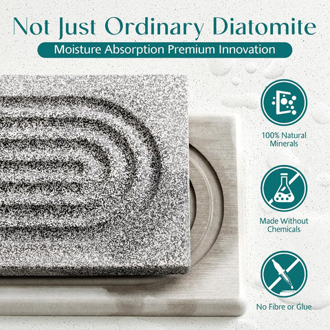 Stone Faucet Mat for Kitchen Sink, Diatomite Stone Drying Mat for Kitchen Counter, 2026 Upgraded Dishwasher-Safe & Ultra Absorbent, Food-Grade Stone Dish Drying Mat for Bottles & Utensils (20" x 3.9")