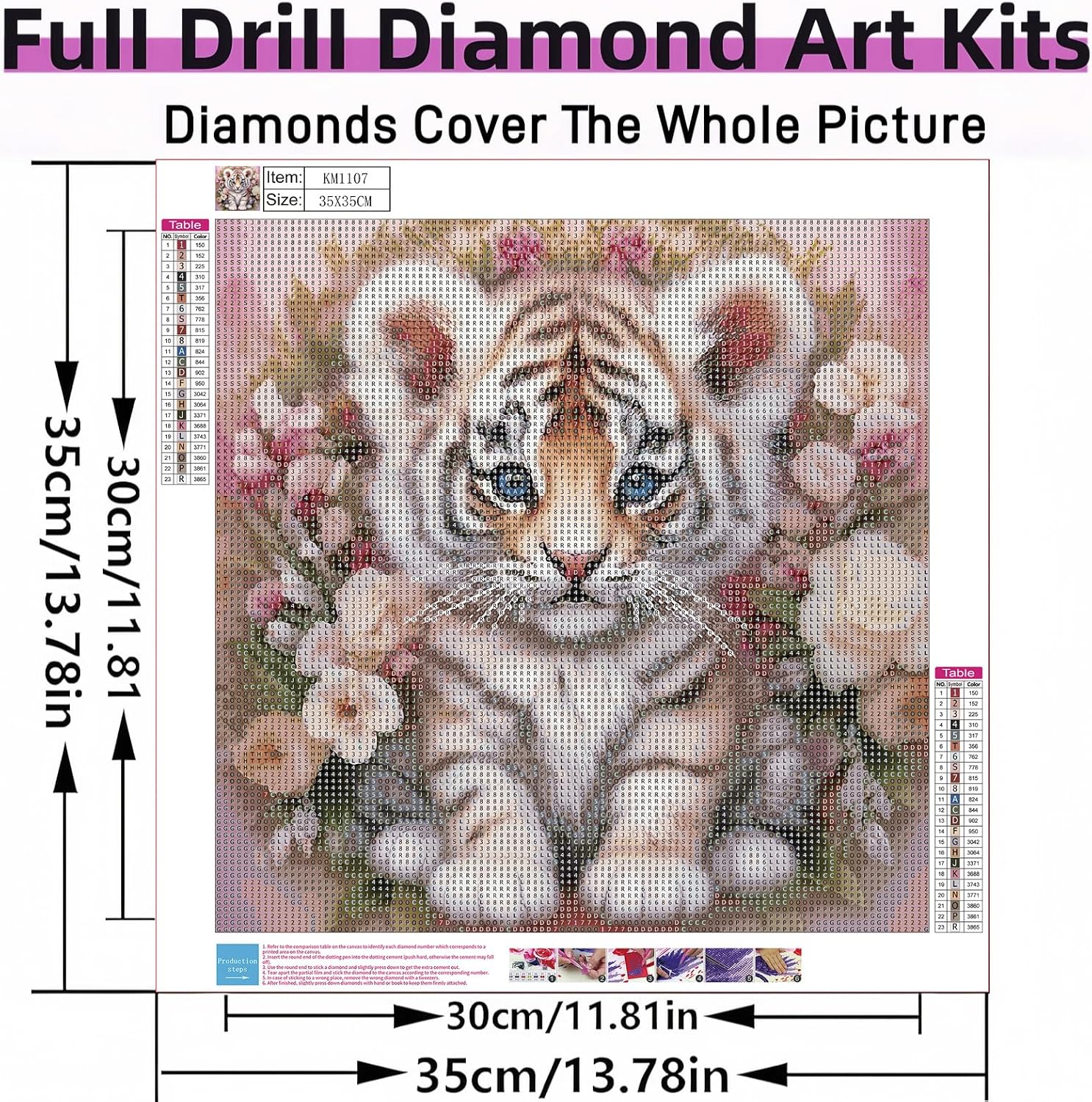 Tiger Diamond Art Kits for Adults, 5D Diamond Painting for Adult Beginners