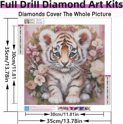 Tiger Diamond Art Kits for Adults, 5D Diamond Painting for Adult Beginners
