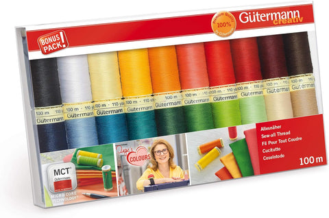Gutermann Thread Set, Neon, 100m