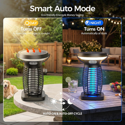 Solar Bug Zapper Outdoor and Indoor, Mosquito Fly Zapper for Home