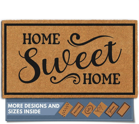 Barnyard Designs Natural Coir Non-Slip Doormat (17x30, Home Sweet Home)