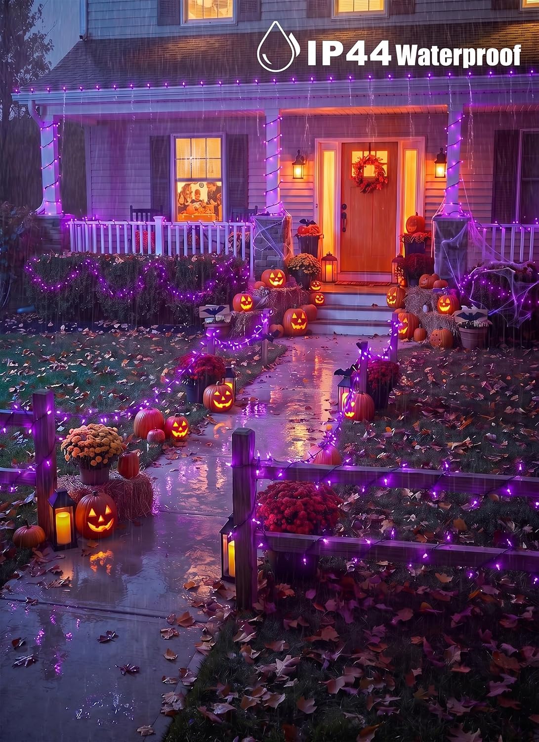 39FT Purple Halloween Lights, 100 LED Outdoor Halloween Mini String Lights