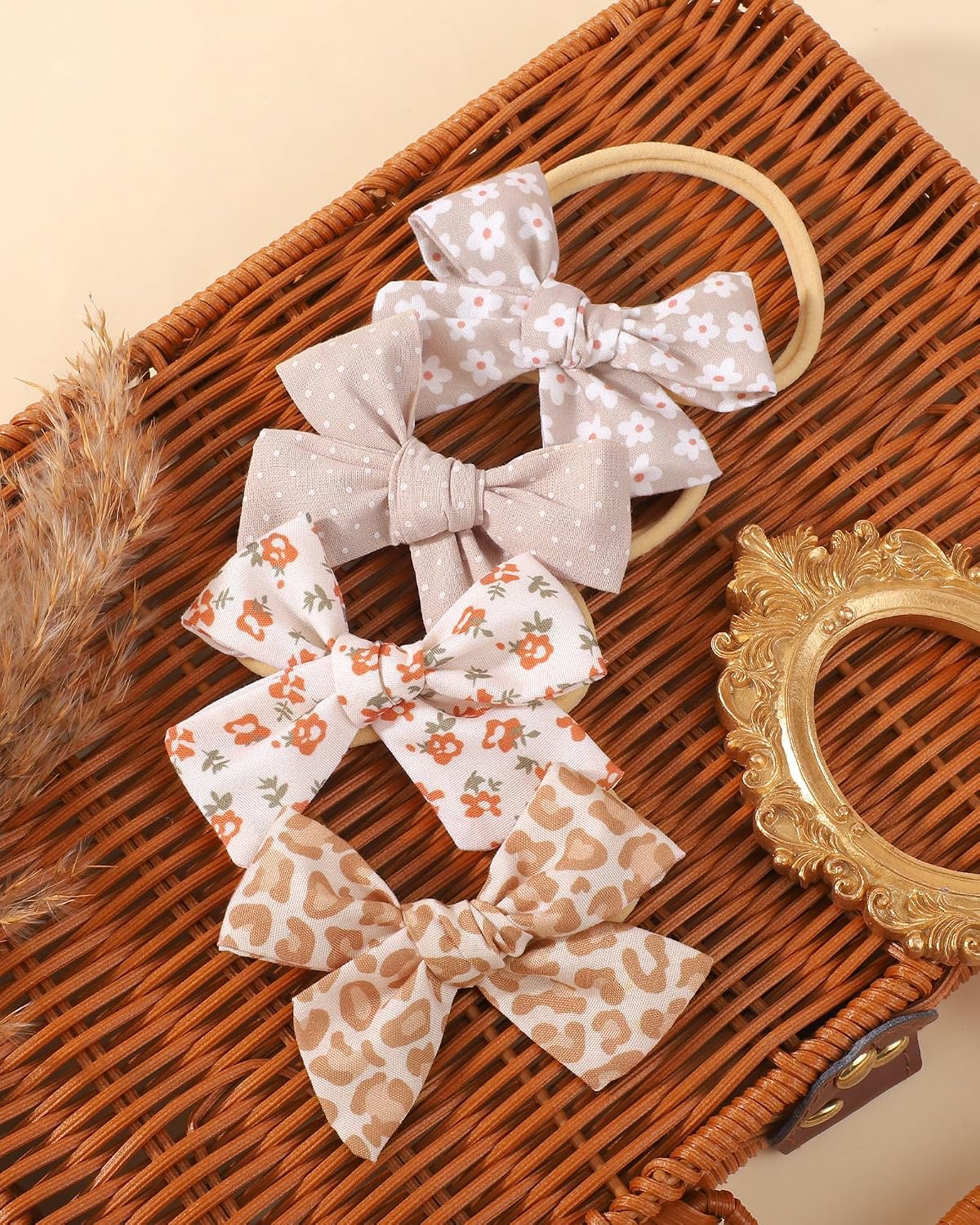 doboi 10PCS Baby Girls Headbands Hair Bows Nylon Linen Hairbands