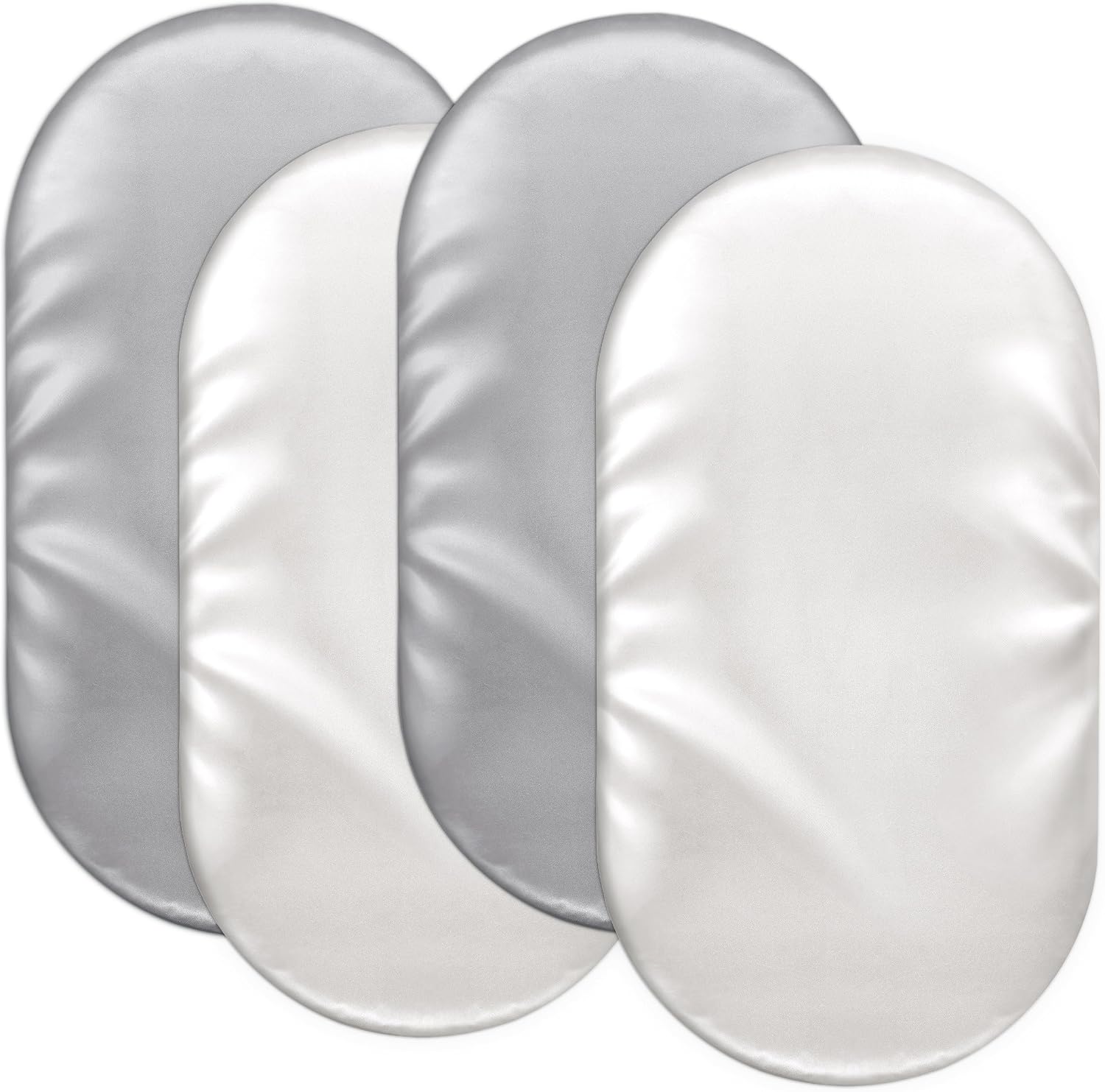Baby Bassinet Sheets for Baby Boy Girls,4-Pack Fitted Bassinet Sheets Set Compatible with Halo Bassinest Swivel Sleeper,Baby Delight,Angelbliss,32"X16" (White & Gray)