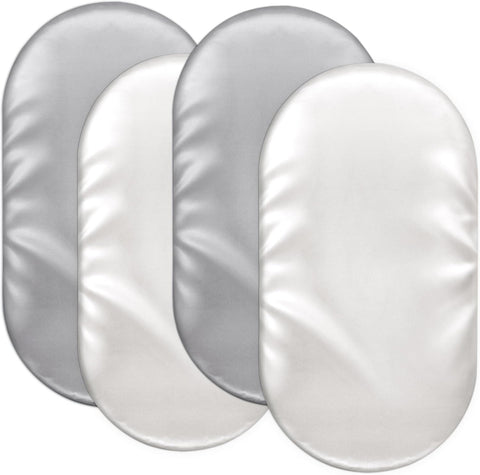 Baby Bassinet Sheets for Baby Boy Girls,4-Pack Fitted Bassinet Sheets Set Compatible with Halo Bassinest Swivel Sleeper,Baby Delight,Angelbliss,32"X16" (White & Gray)