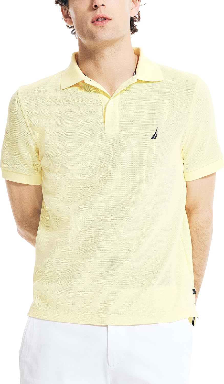 Nautica Men's Classic Short Sleeve Solid Performance Deck Polo Shirt