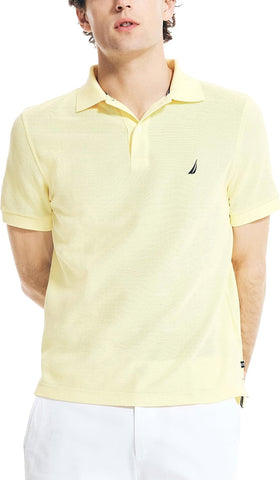 Nautica Men's Classic Short Sleeve Solid Performance Deck Polo Shirt