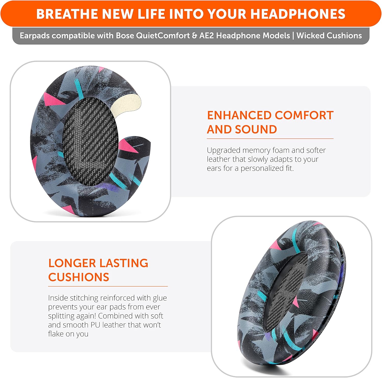 WC PadZ QC35 - Wicked Cushions Ear Pads for Bose QuietComfort 35 & 35ii