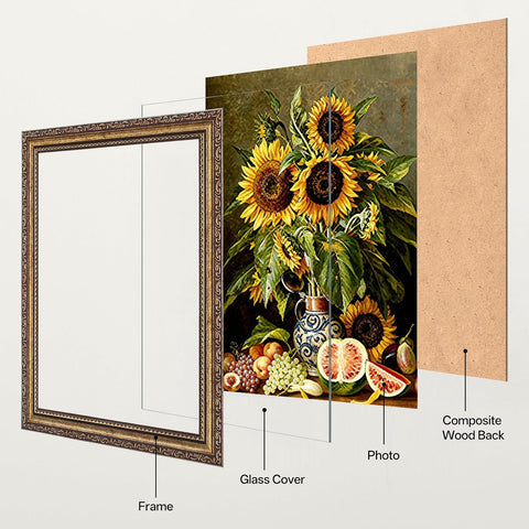 eletecpro 8.5x11 Vintage Picture Frame, Glass Cover, Bronze Gold, 2-Pack