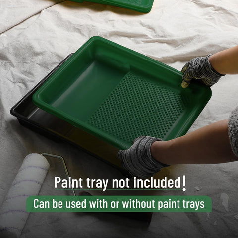 Bates- Paint Tray Liner, 9 Inch, 10 pcs, Green Paint Pans Trays, Plastic Paint Tray, Roller Tray Liners