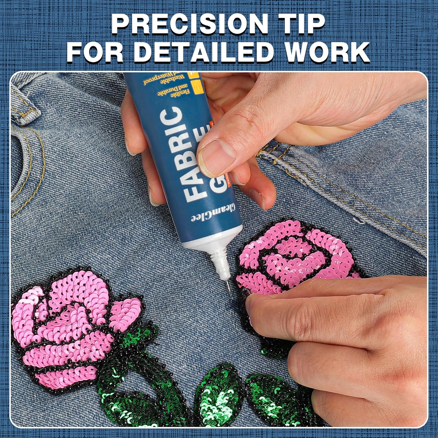 Fabric Glue Permanent, Extra Strong Clear Washable Clothing Glue