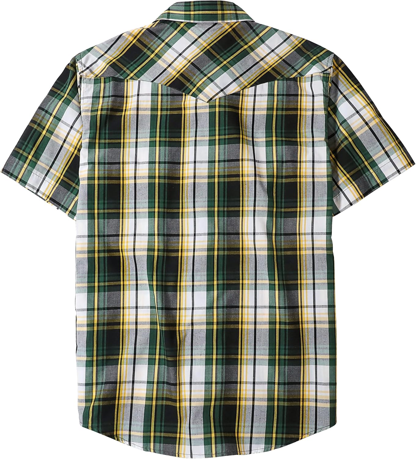 Dubinik® Western Shirts for Men Short Sleeve Plaid Pearl Snap Shirts for Men Button Up Shirt Cowboy Casual Work Shirt