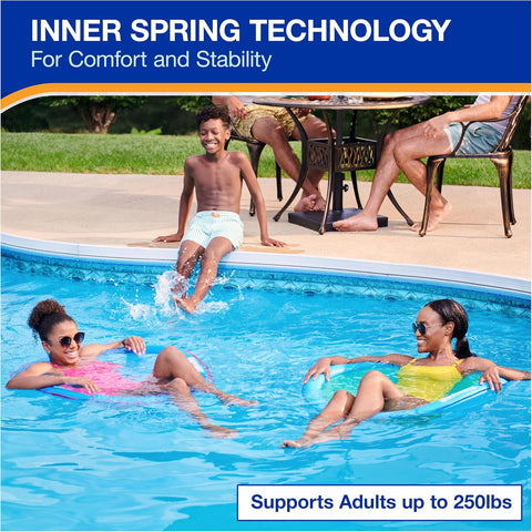 SwimWays Spring Float Premium Papasan Pool Lounger with Breathable Mesh Seat, Inflatable Pool Floats for Adults with Fast Inflation, for Ages 15 & Up