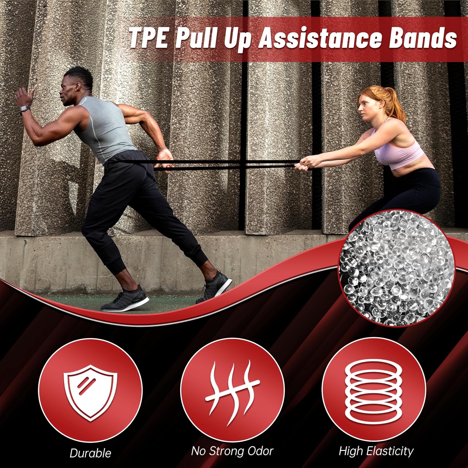 5-Level Resistance Bands for Working Out, Pull Up Assistance Bands