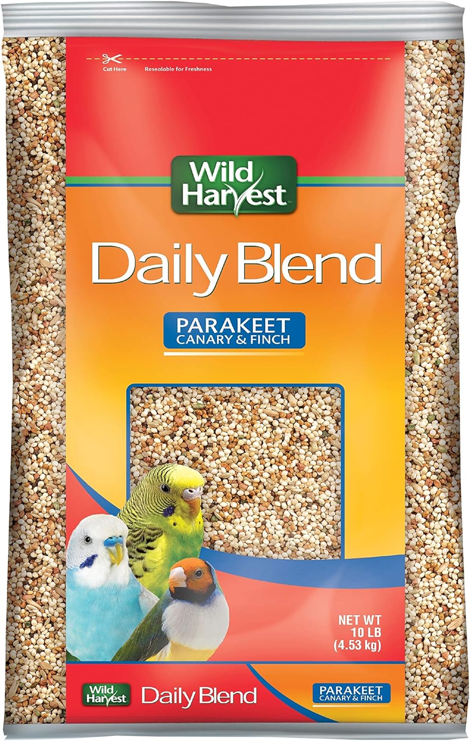 Wild Harvest Daily Blend Bird Food For Parakeet, Canary & Finch,10 lbs