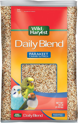 Wild Harvest Daily Blend Bird Food For Parakeet, Canary & Finch,10 lbs