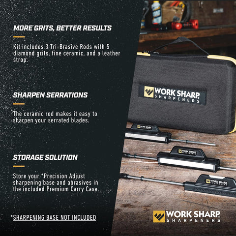 Work Sharp Upgrade Kit for WSBCHPAJ Knife Sharpener, Set of 7 Abrasives and Carrying Case